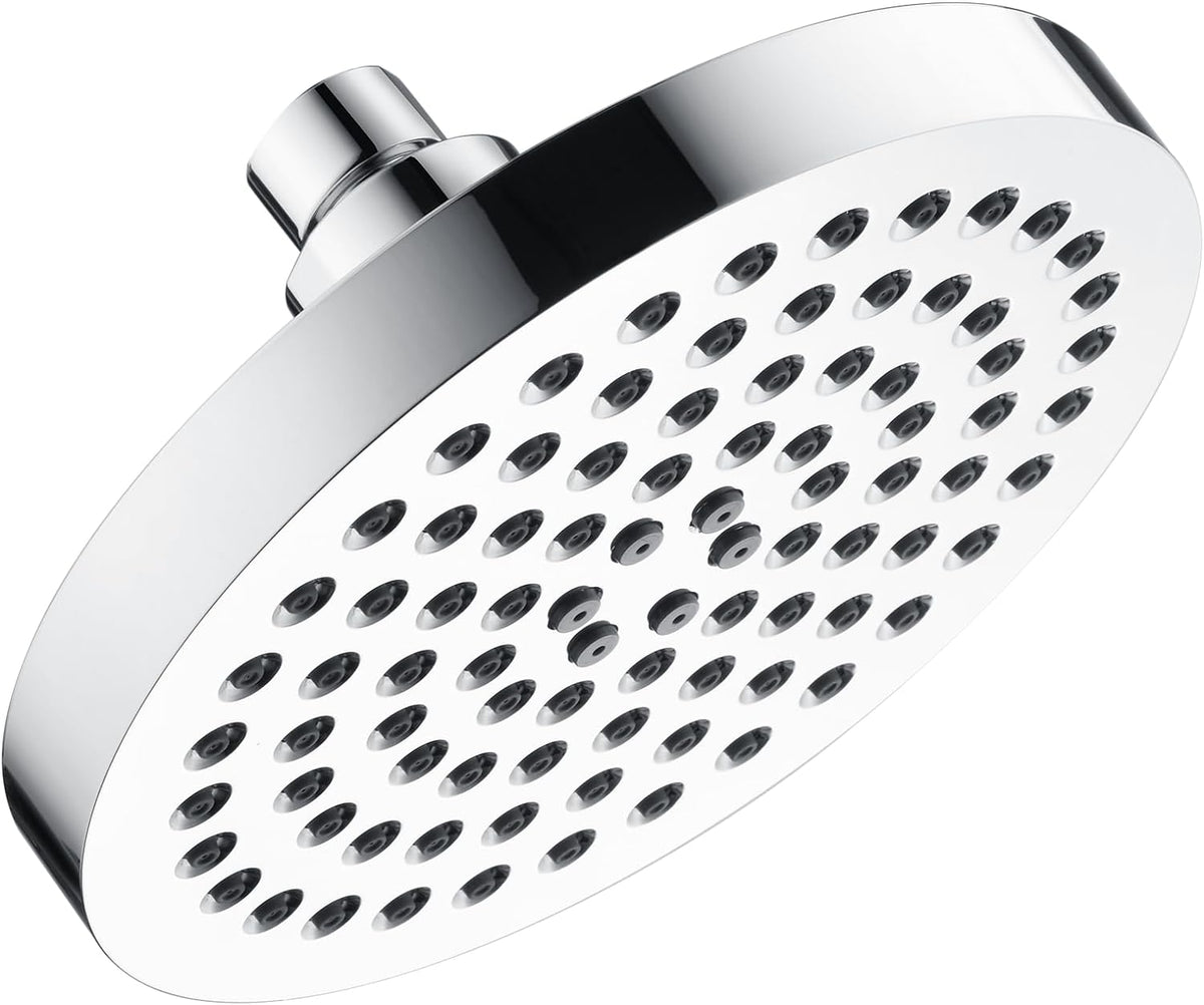 6 Inch Rainfall Shower Head with 2 Spray Settings, Adjustable Angle