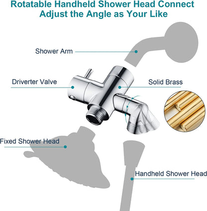 Brass Shower Arm Diverter Valve for Handheld and Fixed Shower Heads