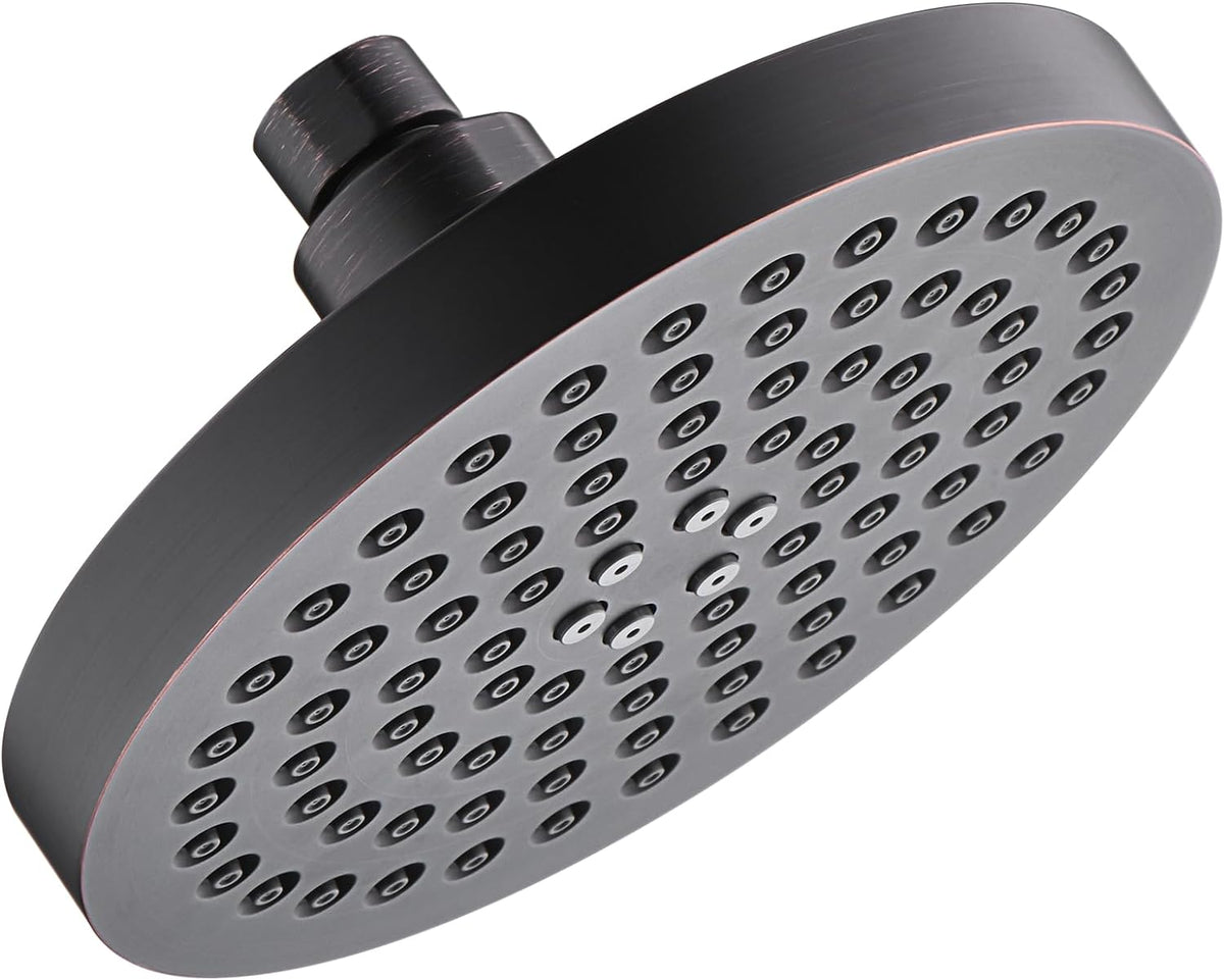 6 Inch Rainfall Shower Head with 2 Spray Settings, Adjustable Angle
