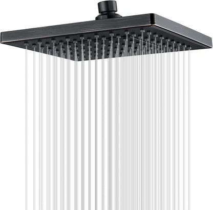 8 Inch Square Rainfall Shower Head with Angle Adjustable
