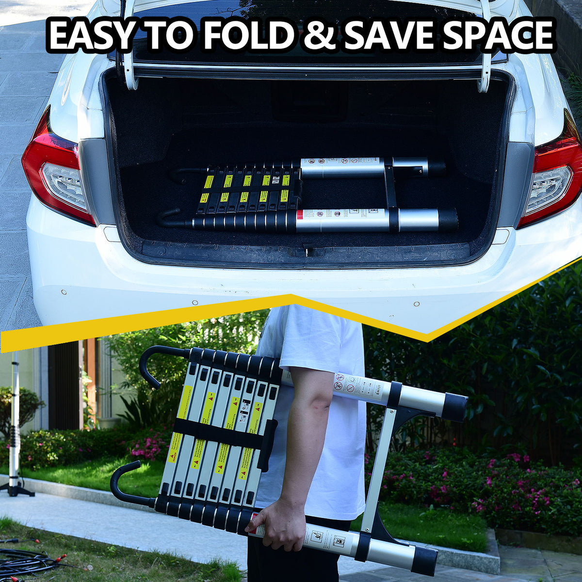 8.5FT Telescopic Ladder with Multi-Purpose Design – Aluminum Alloy