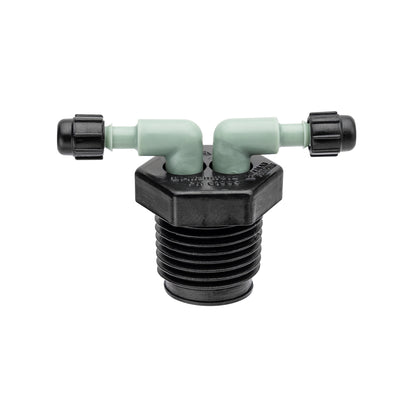 1/2" MPT x 1/4" Barb 2-Port Full Flow Drip Manifold 67035