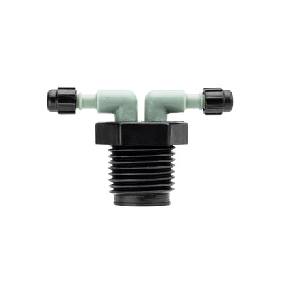 1/2" MPT x 1/4" Barb 2-Port Full Flow Drip Manifold 67035