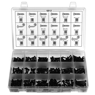 312 Piece Black Tapping Screw Assortment