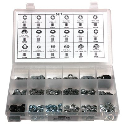 385 Piece Washer Nut & Push on Retainer Assortment