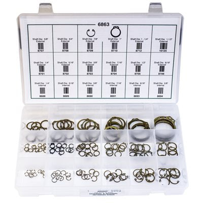 151 Piece External & Internal Retaining Ring Assortment