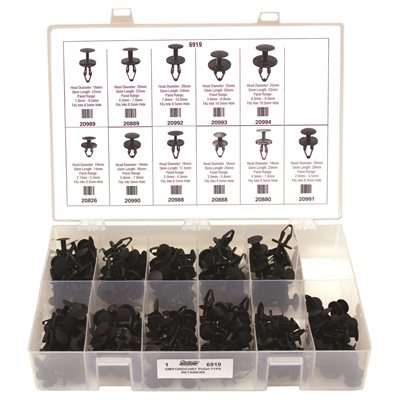 215 Piece GM, Ford & Chrysler Push Retainer Assortment