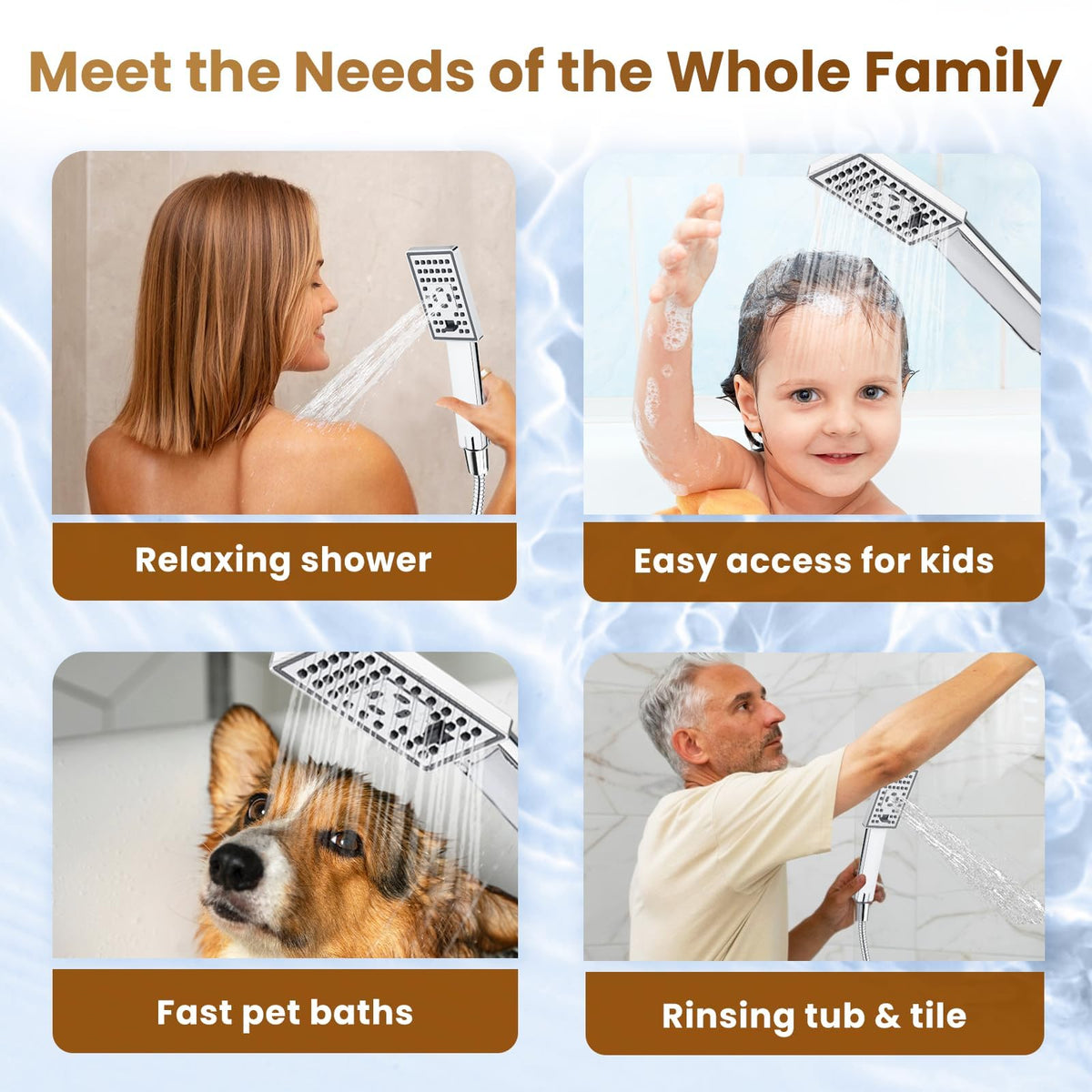 Dual Shower Head-Rain Shower Head with Handheld Shower Set, Diverter