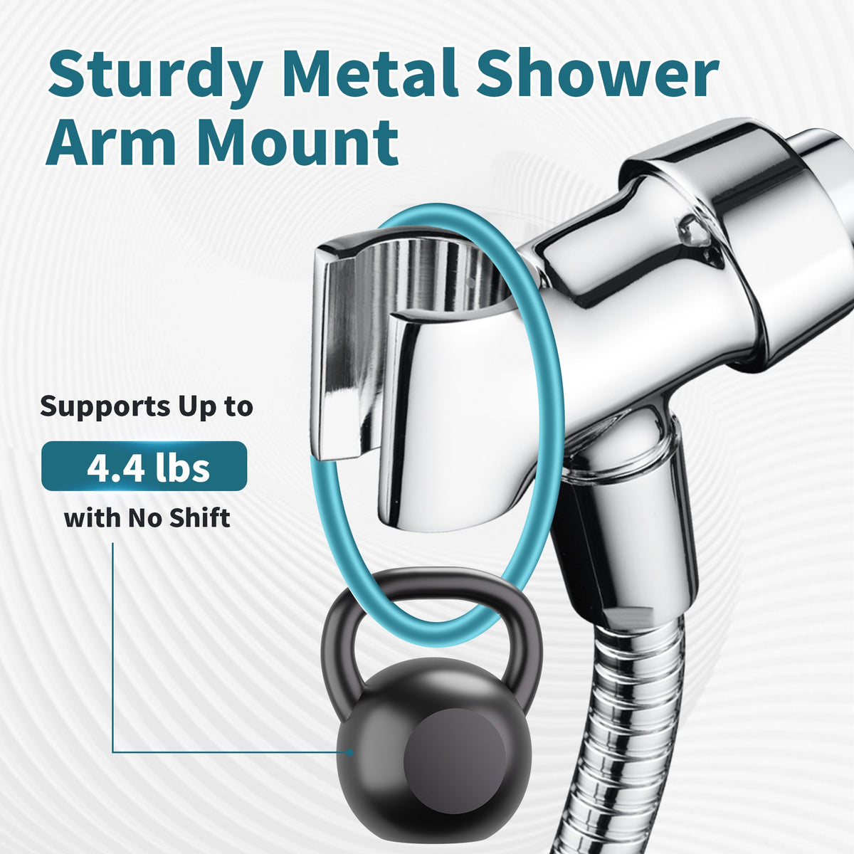 All Metal Shower Head Holder for Handheld Shower Head, Universal Bracket