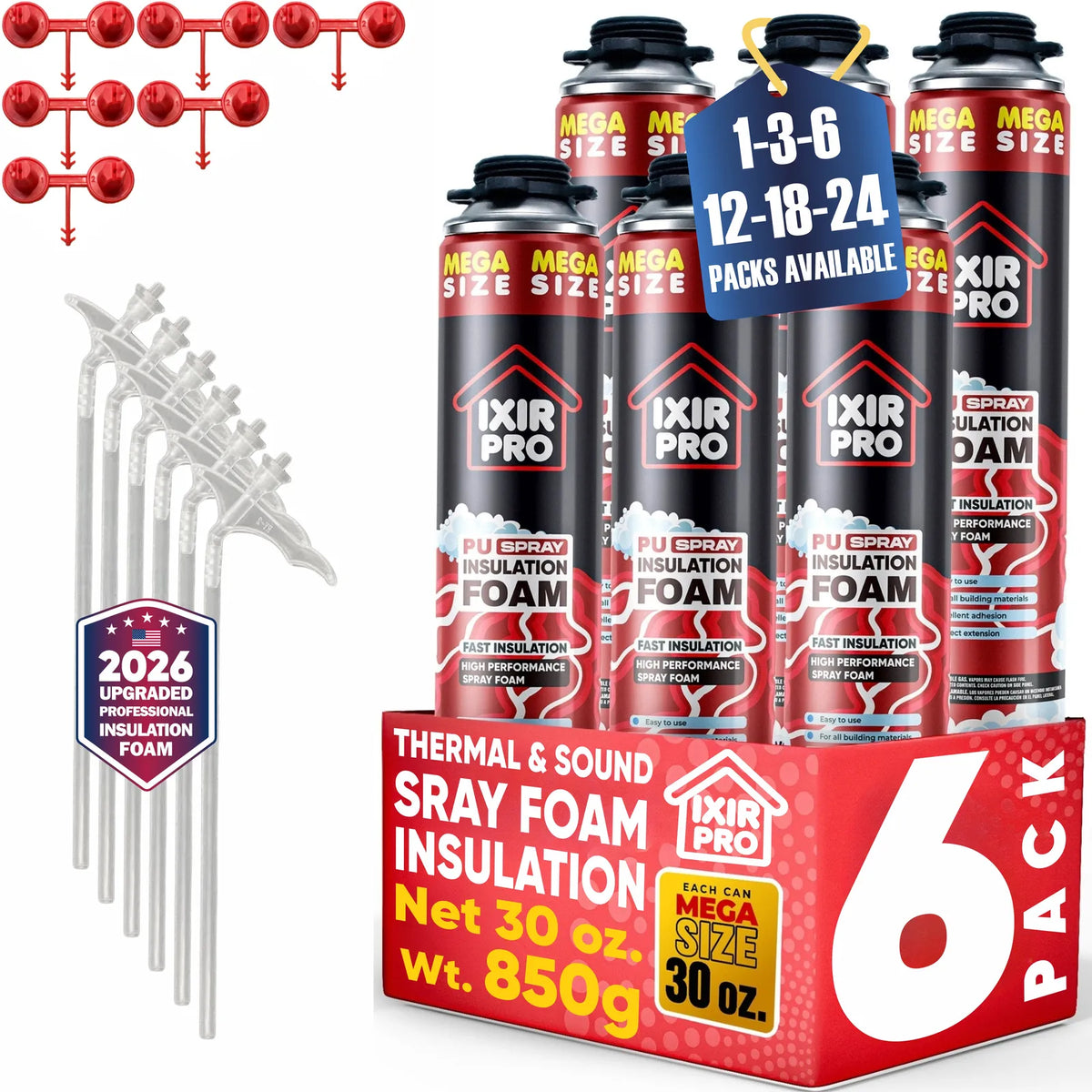 Mega Spray Foam Can - 30oz High Yield Insulation | IxirPro