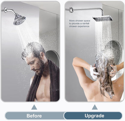 16 Inch L-Shaped Stainless Steel Shower Arm Extension for Rainfall Shower Heads