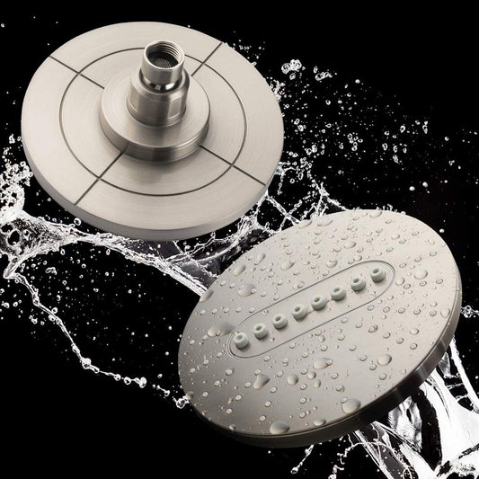 6.3" 2-Spray Rainfall Shower Head with Adjustable Angles