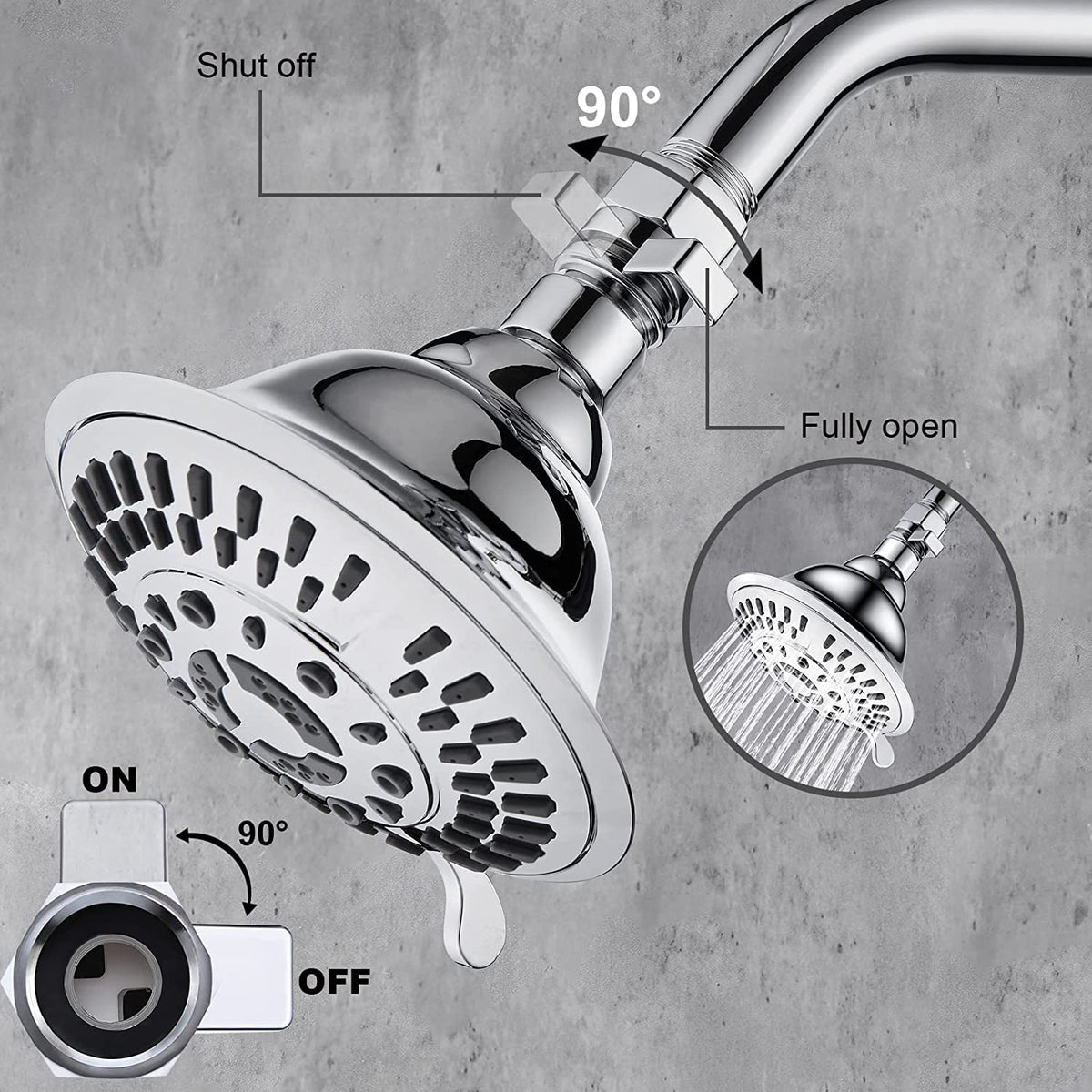 Brass Shower Flow Control Valve with G1/2 Connections