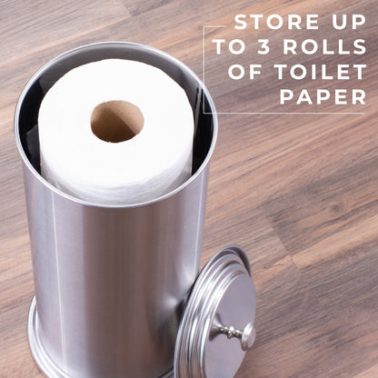 Freestanding Extra Large Toilet Paper Holder  (Stainless Steel Finish)