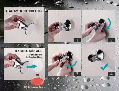 Suction Handheld Shower Head Holder with Dual Angle Positions, Wall Suction Bracket