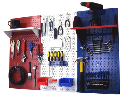 4ft Patriot Pegboard Premium Tool Storage Kit - Red White & Blue