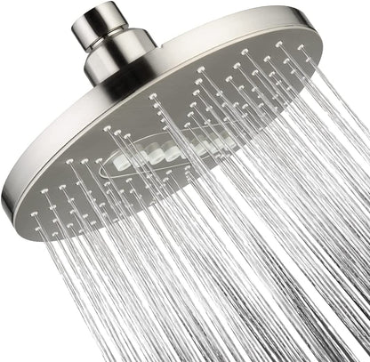 6.3" 2-Spray Rainfall Shower Head with Adjustable Angles