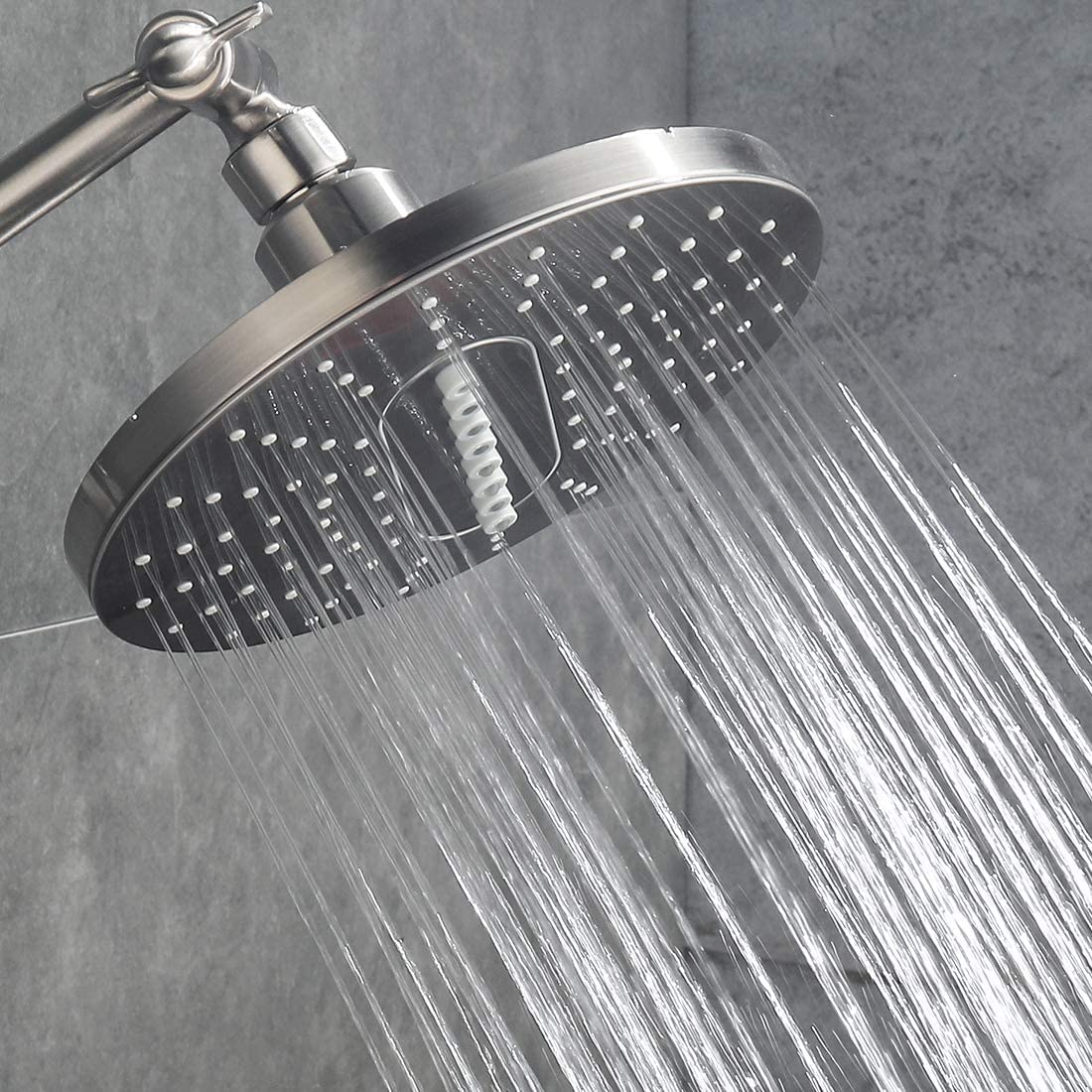 6.3" 2-Spray Rainfall Shower Head with Adjustable Angles
