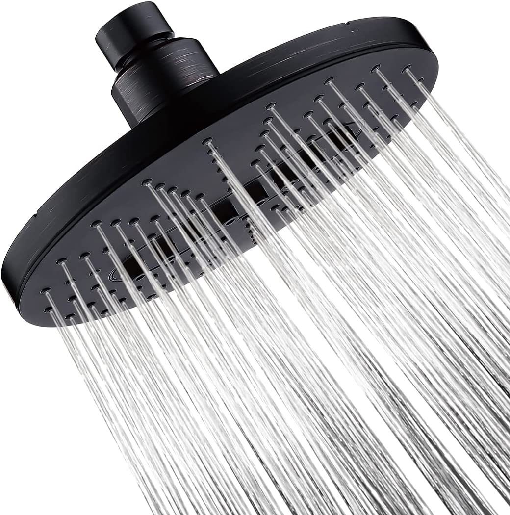 6.3" 2-Spray Rainfall Shower Head with Adjustable Angles