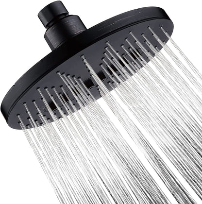 6.3" 2-Spray Rainfall Shower Head with Adjustable Angles