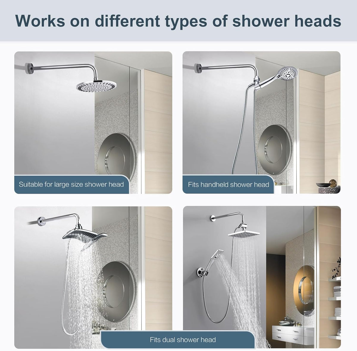 16 Inch L-Shaped Stainless Steel Shower Arm Extension for Rainfall Shower Heads