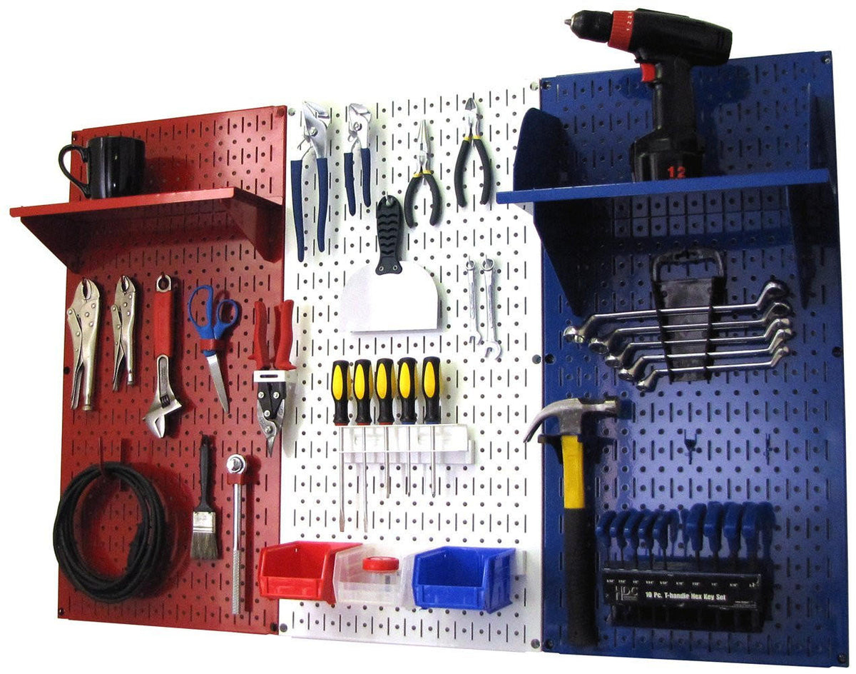 4ft Patriot Pegboard Premium Tool Storage Kit - Red White & Blue