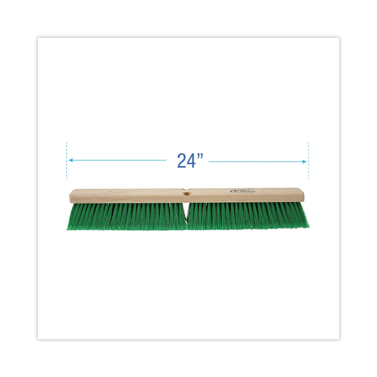 Boardwalk Floor Broom Head, 3" Green Flagged Recycled PET Plastic Bristles, 24" Brush