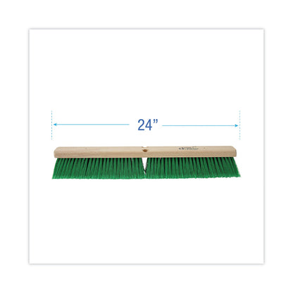 Boardwalk Floor Broom Head, 3" Green Flagged Recycled PET Plastic Bristles, 24" Brush