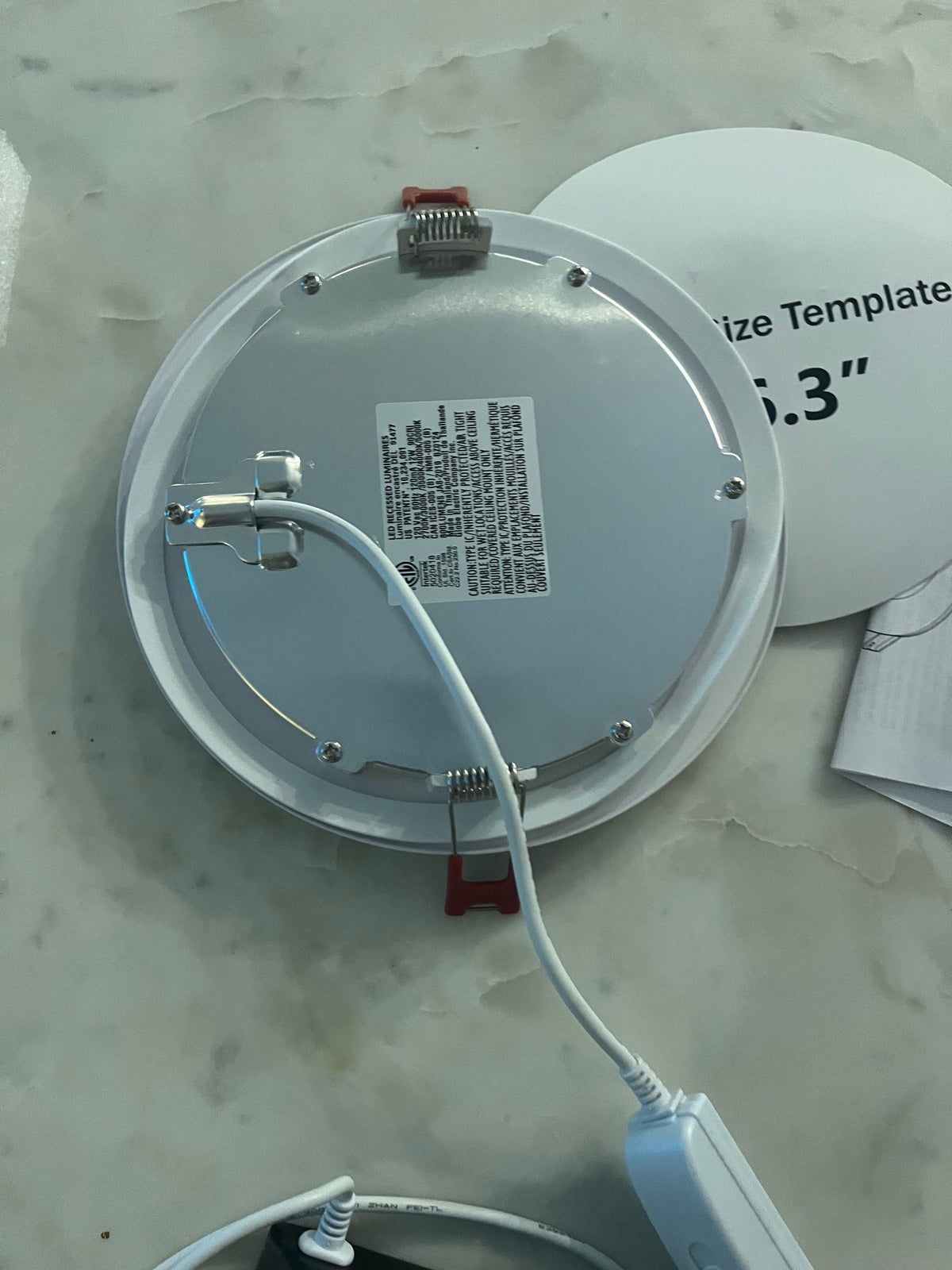 Commercial Electric Ultra Slim Integrated LED 6 in Round Adj Color Temp Canless Recessed Light for Kitchen Bath Living rooms, White