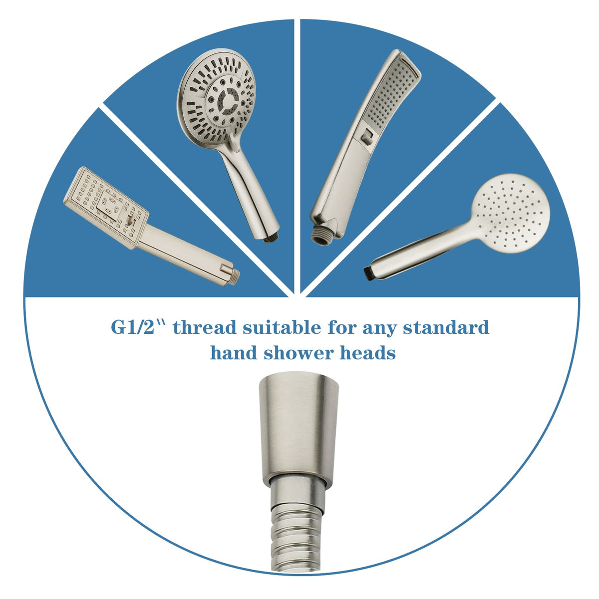 69 Inch Shower Hose For Hand Held Shower Heads,Stainless Steel Kink-Free Hose