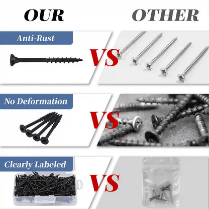 Black Exterior Deck Screws - T25 Torx Drive (Includes Bit)