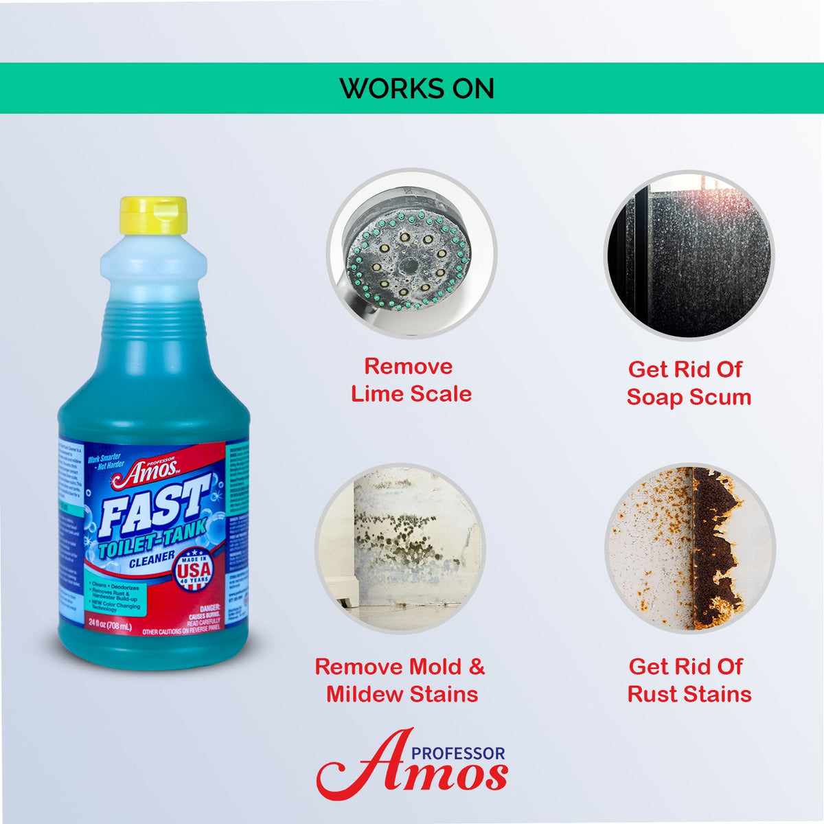 Professor Amos FAST Toilet & Tank Cleaner - UP TO 24 APPLICATIONS!!!