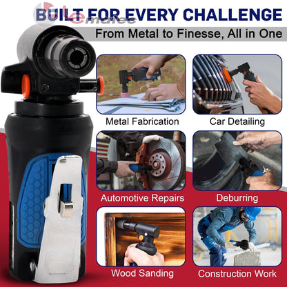 Professional Air Angle Die Grinder - 18,000 RPM with Spindle Lock-Out (LE-G1343L)