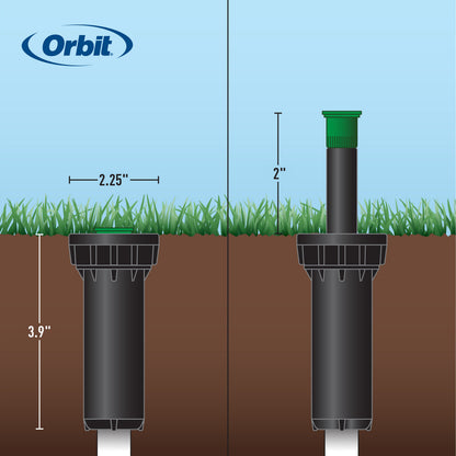 2-inch Professional Hard Top Pressure-Regulating Pop-Up Spray Head Sprinkler with 15-foot Adjustable Nozzle | 80307