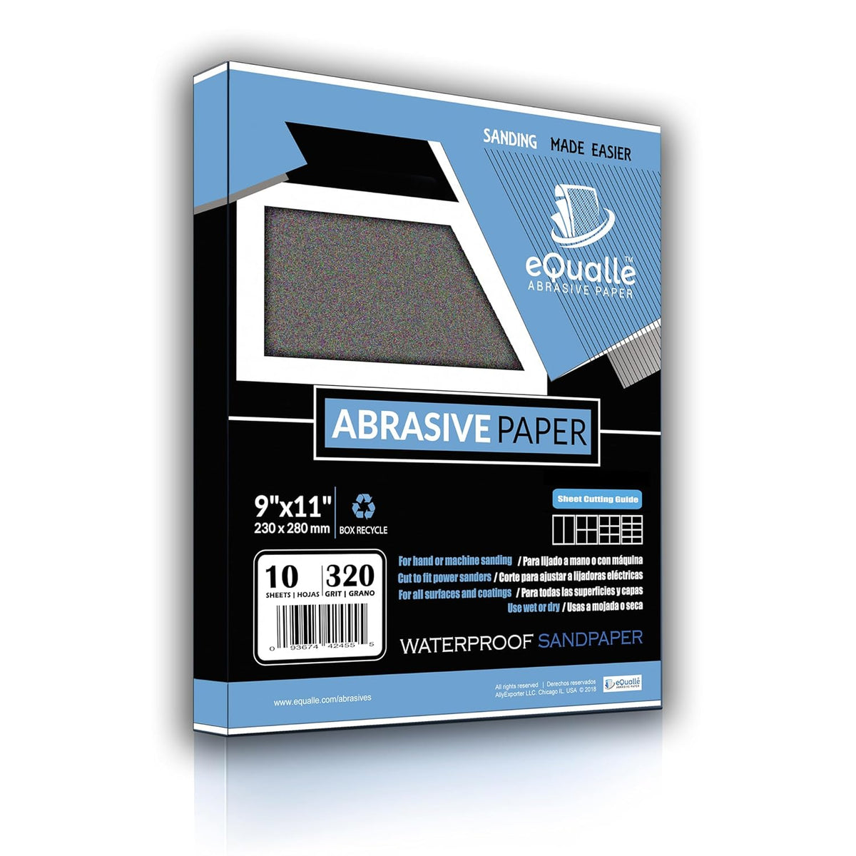 320 Grit Sandpaper Sheets – 10 Pack, 9x11 in, Wet or Dry Use