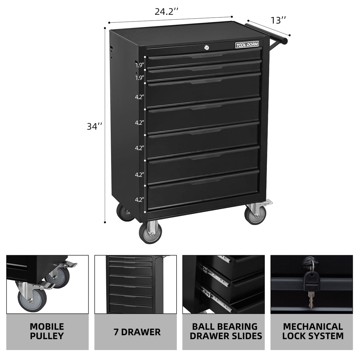 Tool Cabinet Cart With Drawers And Wheels