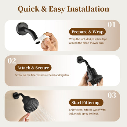 High Pressure Handheld Shower Head with 8 Spray Settings and 360° Adjustable Swivel Joint