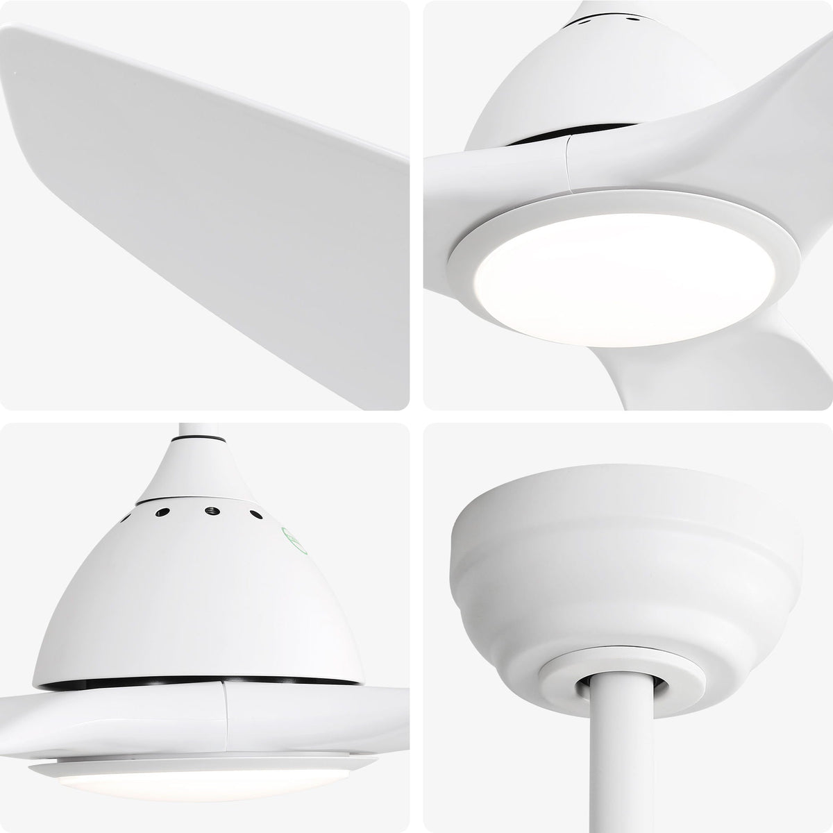 Bredoom Ceiling Fan With Remote Control And LED Light, Blades, Reversible DC Motor For Indoor / Outdoor Use