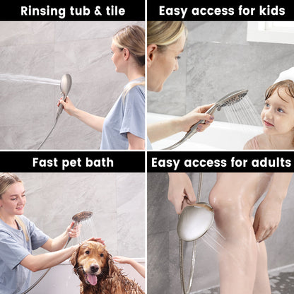 Dual Shower Head With High Rise Arm- Shower System with Valve and Trim Kit