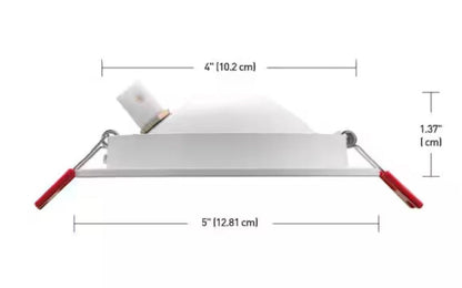 Commercial Electric Ultra Spot Integrated LED 4 in Round Adj Color Temp Canless Recessed Light for Kitchen Bath Living rooms, White