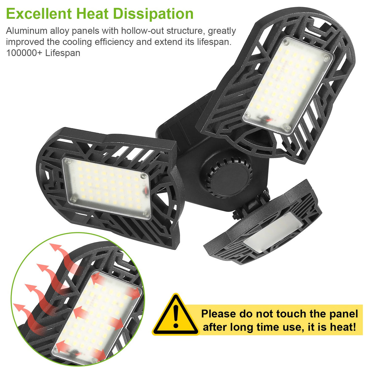 LED Garage Light E26 E27 80W 7000LM 6500K Garage Ceiling Light