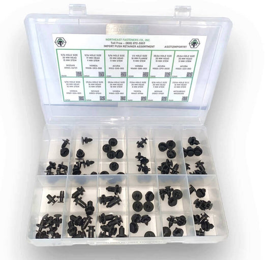 96 Piece Toyota, Honda, Acura, and Nissan Push Retainer Assortment Starter Kit