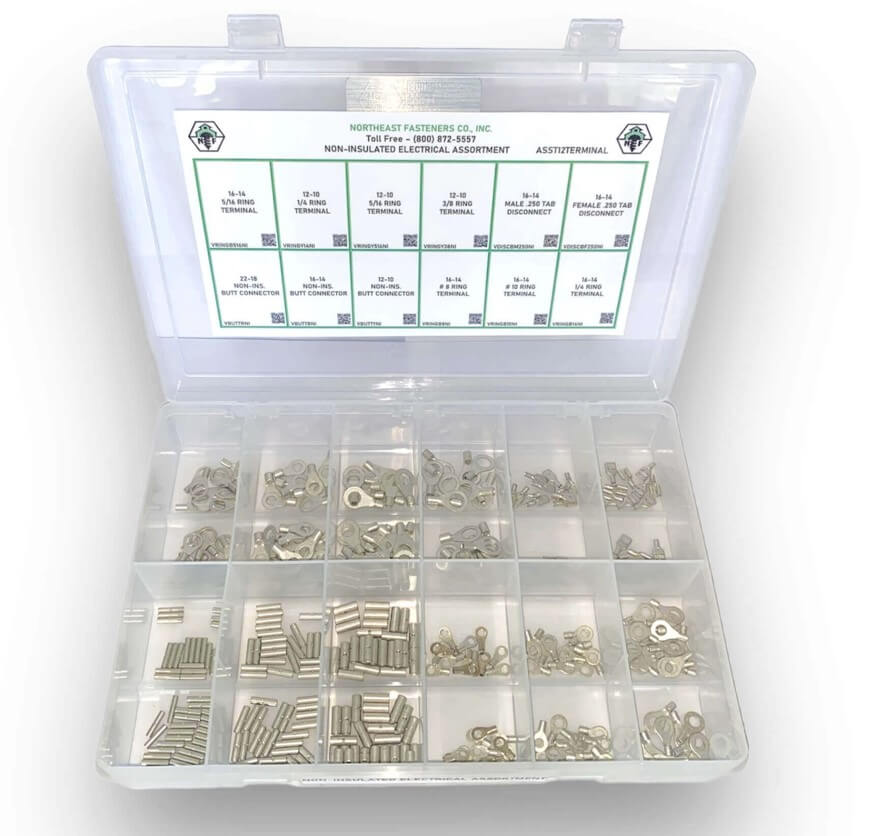 360 Piece Ring, Butt, and Disc Terminal Assortment