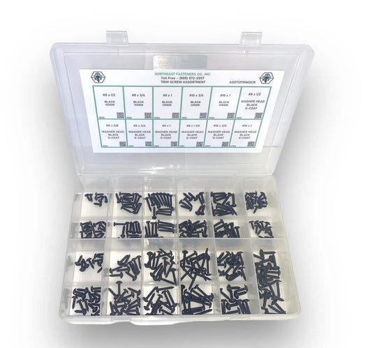 300 Piece Trim Screw Assortment Starter Kit Black Oxide