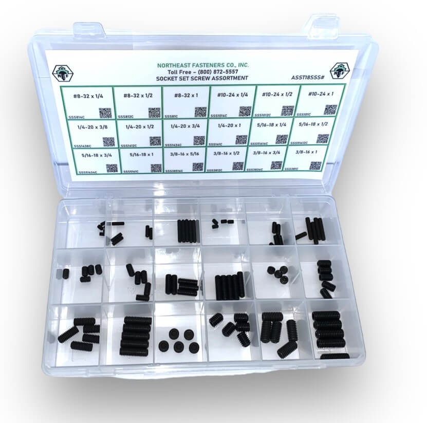 90 Piece #8-10 Hex Socket Set Screw Assortment Starter Kit