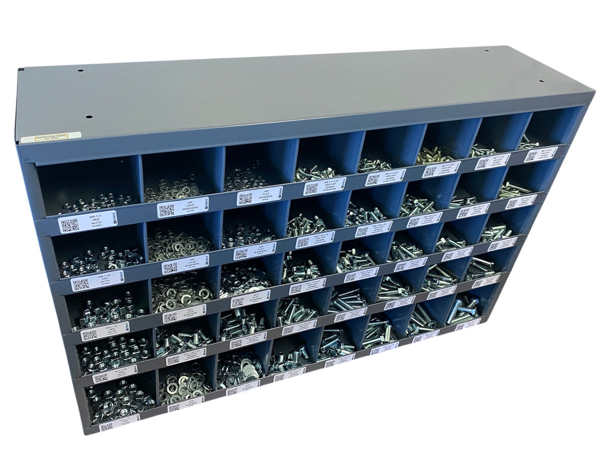 1,340 Piece Class 8.8 Hex Head Cap Screw, Nut, and Washer Assortment Refill