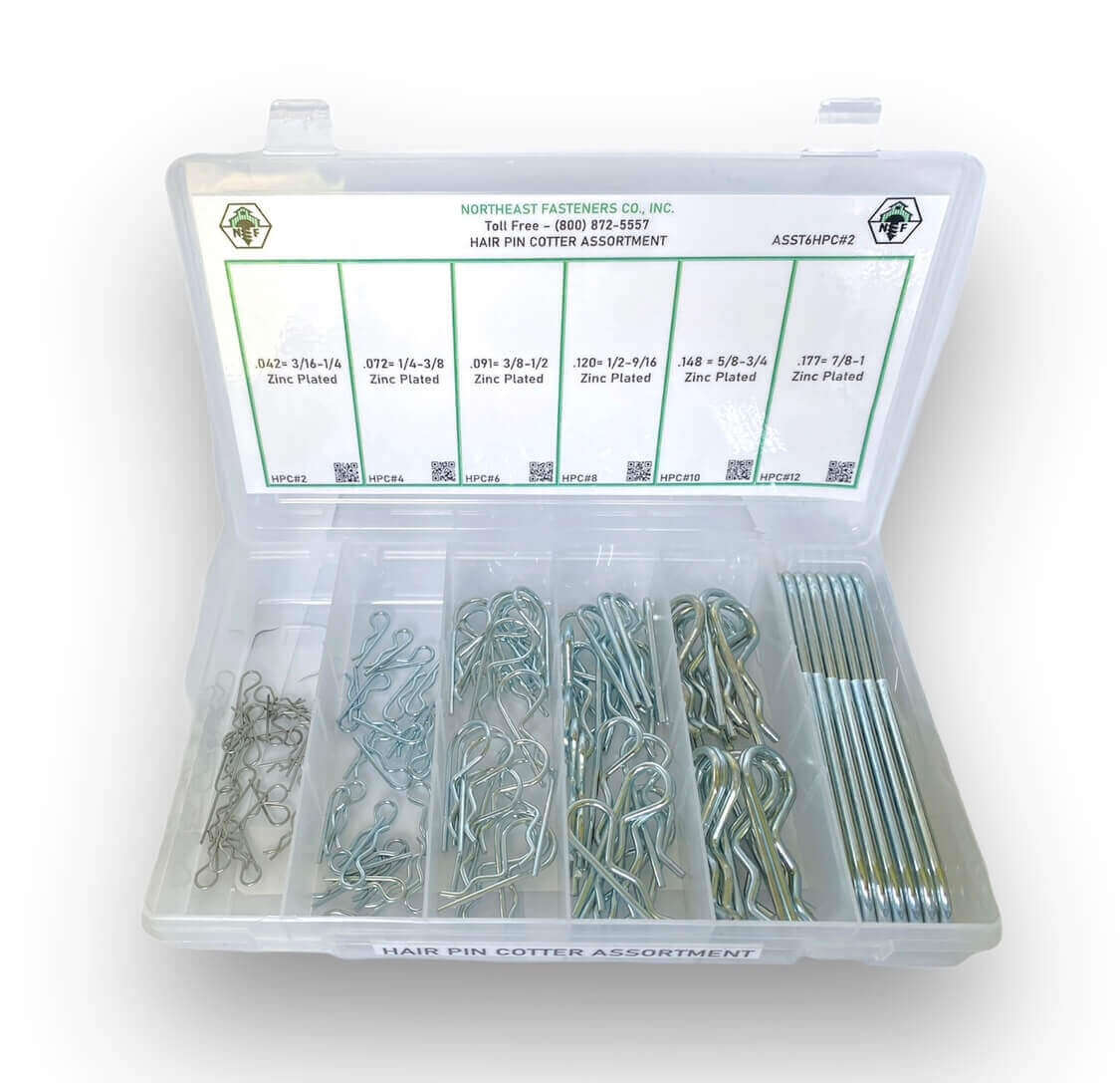 120 Piece Hairpin Cotter Assortment Starter Kit