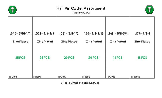 120 Piece Hairpin Cotter Assortment Starter Kit