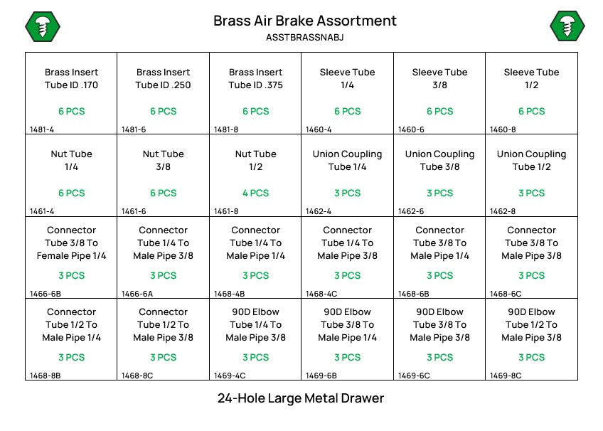 97 Piece Brass Fitting Assortment Starter Kit