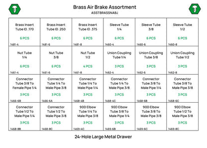 97 Piece Brass Fitting Assortment Starter Kit